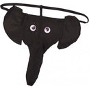 Hott Products Elephant Thong Black One Size with playful elephant trunk design for fun occasions.