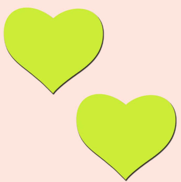 PASTEASE HEARTS GLOW IN THE DARK NEON YELLOW-0