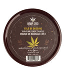 Earthly Body Hemp Seed 3-in-1 Massage Candle Yule Be Begging 6 Oz packaging design with festive elements.