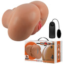 Pretty Love Luna Realistic Vagina and Ass Masturbator Tan displayed with remote control and packaging.