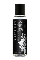 Sliquid Naturals Silver Silicone Lubricant 2.0 Fl Oz bottle featuring sleek black design and detailed label.