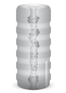 Zolo Girlfriend Squeezable Vibrating Stroker showcasing its ultra-realistic textured design for enhanced stimulation.