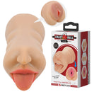 Sarah Mouth Masturbator Sleeve Light in soft skin with dual-entry design for realistic pleasure.