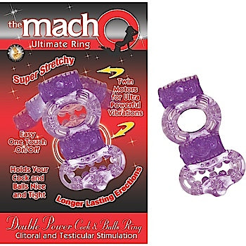 Nasstoys The Macho Ultimate Ring Double Power Cock and Ball Purple Ring at $14.99