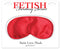 Red satin love mask from Fetish Fantasy Series displayed in packaging