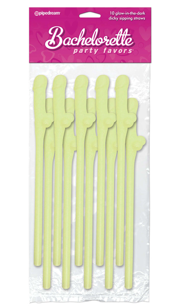 Pipedream Products Bachelorette Party Favors Dicky Sipping Straws Glow at $6.99