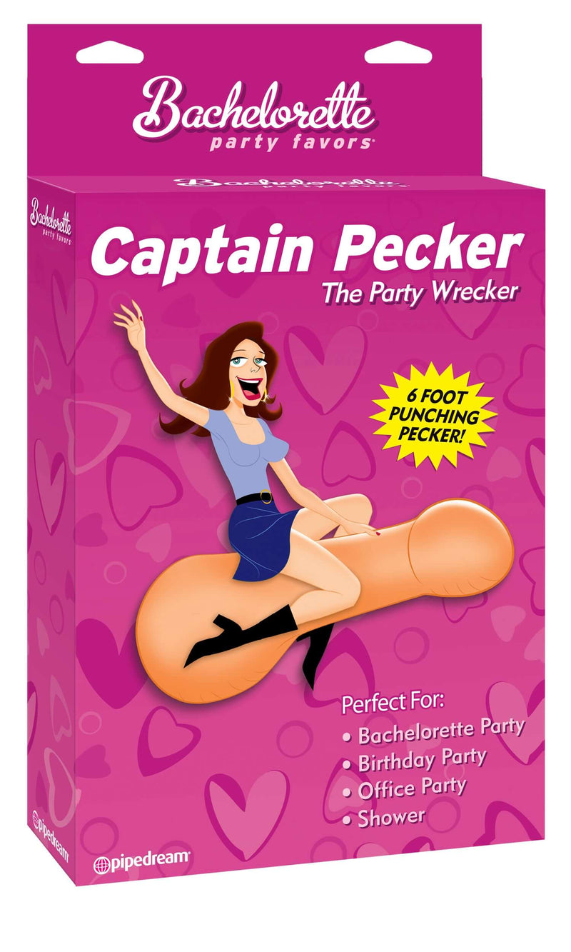 Captain Pecker Inflatable Party Favor in Packaging for Bachelorette Parties