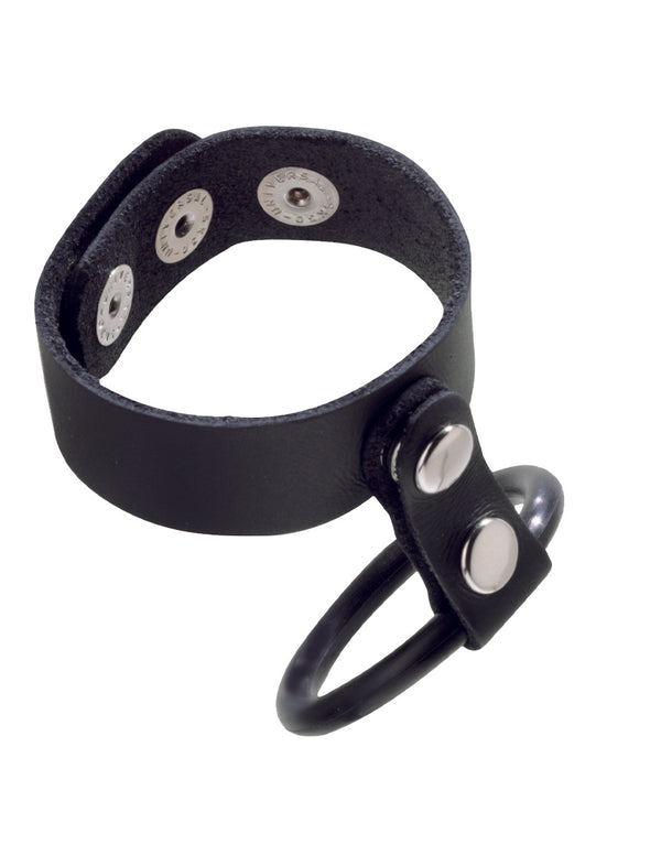 Spartacus Staminator Leather & Rubber Dual Cock Ring at $14.99
