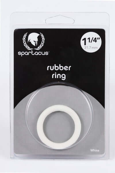 Spartacus 1.25 inches Soft Rubber Cock Ring White at $2.99