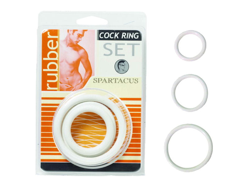 Spartacus Spartacus Soft Rubber Cock Ring 3-piece Set White at $5.99
