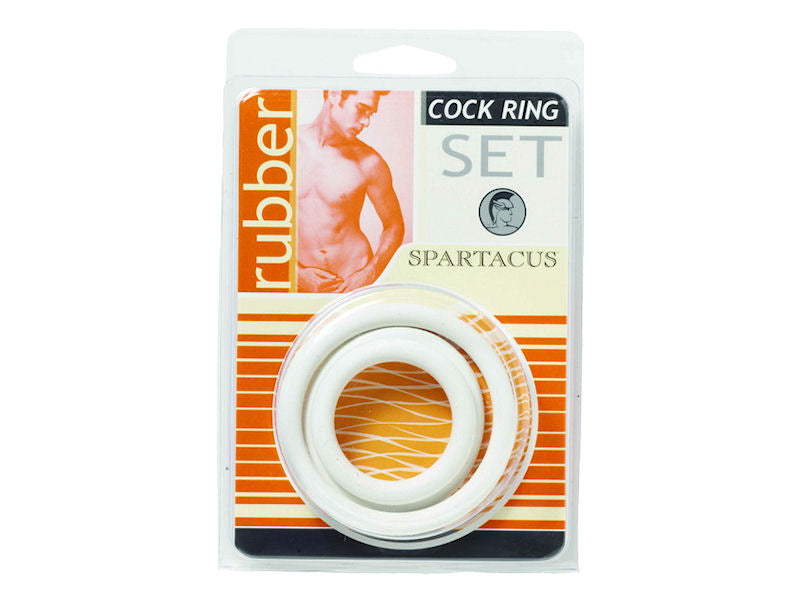 Spartacus Spartacus Soft Rubber Cock Ring 3-piece Set White at $5.99