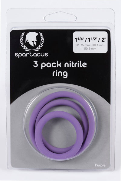 Spartacus NITRILE COCK RING SET-PURPLE at $7.99
