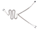 Y-Style nipple clamps with detachable clit clamp and chain, designed for exploring pain and pleasure.