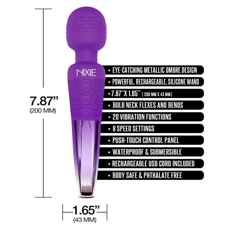Global Novelties Nixie Wand Massager Purple Ombre Metallic at $49.99