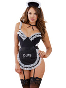Dream Girl Lingerie Dreamgirl lingerie Red Diamond collection French Maid Fantasy Bedroom Costume Black O/S at $21.99