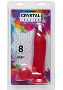 Pink 8-Inch Crystal Jellies Realistic Cock with Balls in packaging