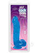 Blue 6-inch Jelly Jewels Realistic Dildo with Suction Cup Base in packaging