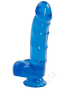 Blue 6-inch Jelly Jewels realistic dildo with balls and suction cup base