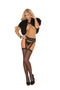 Elegant Moments Lingerie Hosiery Fishnet Thigh High Stockings With Lace Garter Belt Queen Size at $6.99