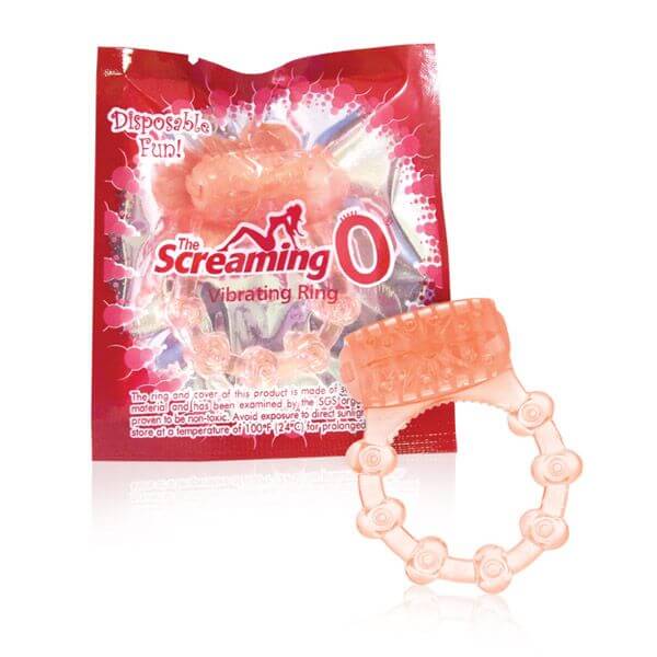 Screaming O Disposable Vibrating Cock Ring packaging and product display