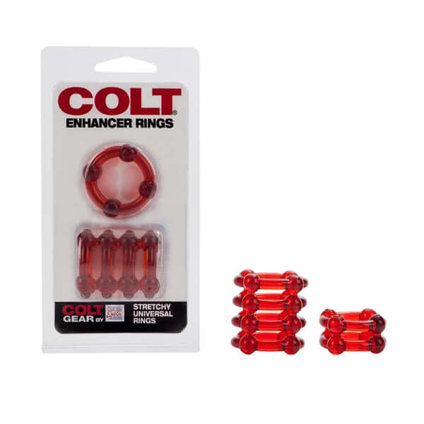 California Exotic Novelties COLT ENHANCER RINGS- RED at $7.99