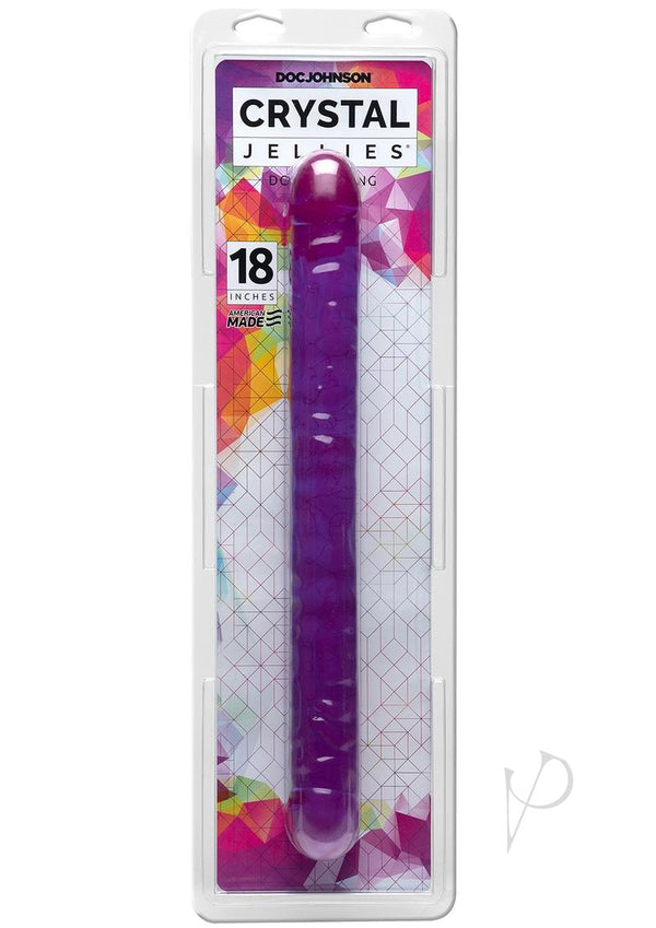 Crystal Jellies 18 Dbl Dong Purple-0