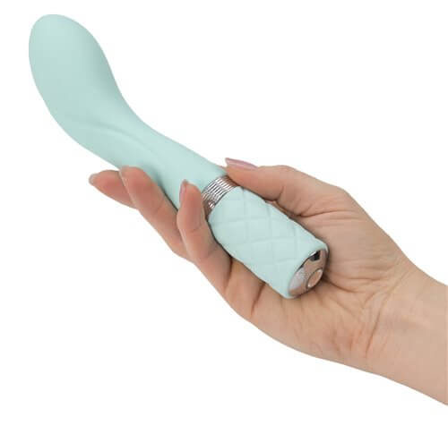 BMS Enterprises Pillow Talk Sassy G-Spot with Swarovski Crystal Teal Blue Vibrator at $59.99