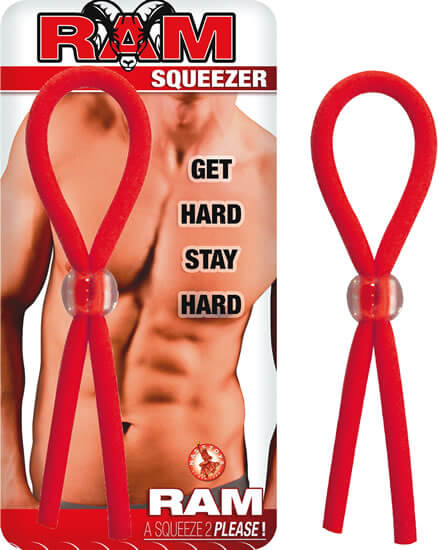 Nasstoys Ram Squeezer Red Adjustable Lasso-Style Cock Ring at $7.99