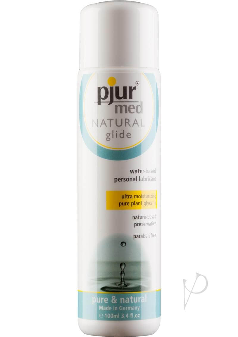 Premium Pjur Med Natural Glide Herbal Water-Based Lubricant 100 ml, enriched with pure plant glycerine for sensitive skin and prolonged moisture