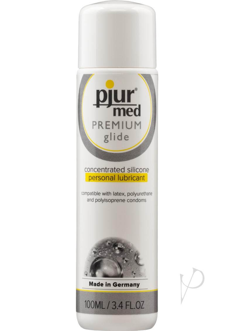 pjur med Premium Glide 100ml silicone-based lubricant for sensitive skin, perfect for elevating intimate moments and ensuring comfort and pleasure