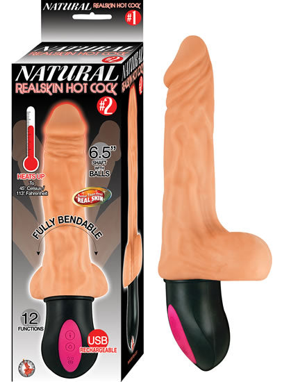 Nasstoys Natural Realskin Hot Cock #2 6.5 inches Beige Vibrating Dildo at $39.99