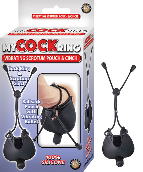 Nasstoys My Cock Ring Vibrating Scrotum Pouch and Cinch Black at $19.99