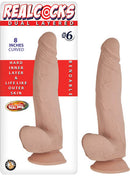 Real Cocks Dual Layered Number 6 Flesh Curved 8 inches Dildo - The Ultimate Realistic Pleasure Experience