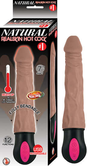 Nasstoys Natural Realskin Hot Cock Cock number 1 Brown Vibrating Dildo at $41.99