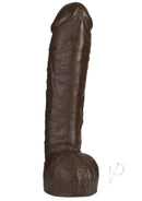 Realistic 12.5 inch black dildo with detailed design from Doc Johnson's Vac U Lock collection