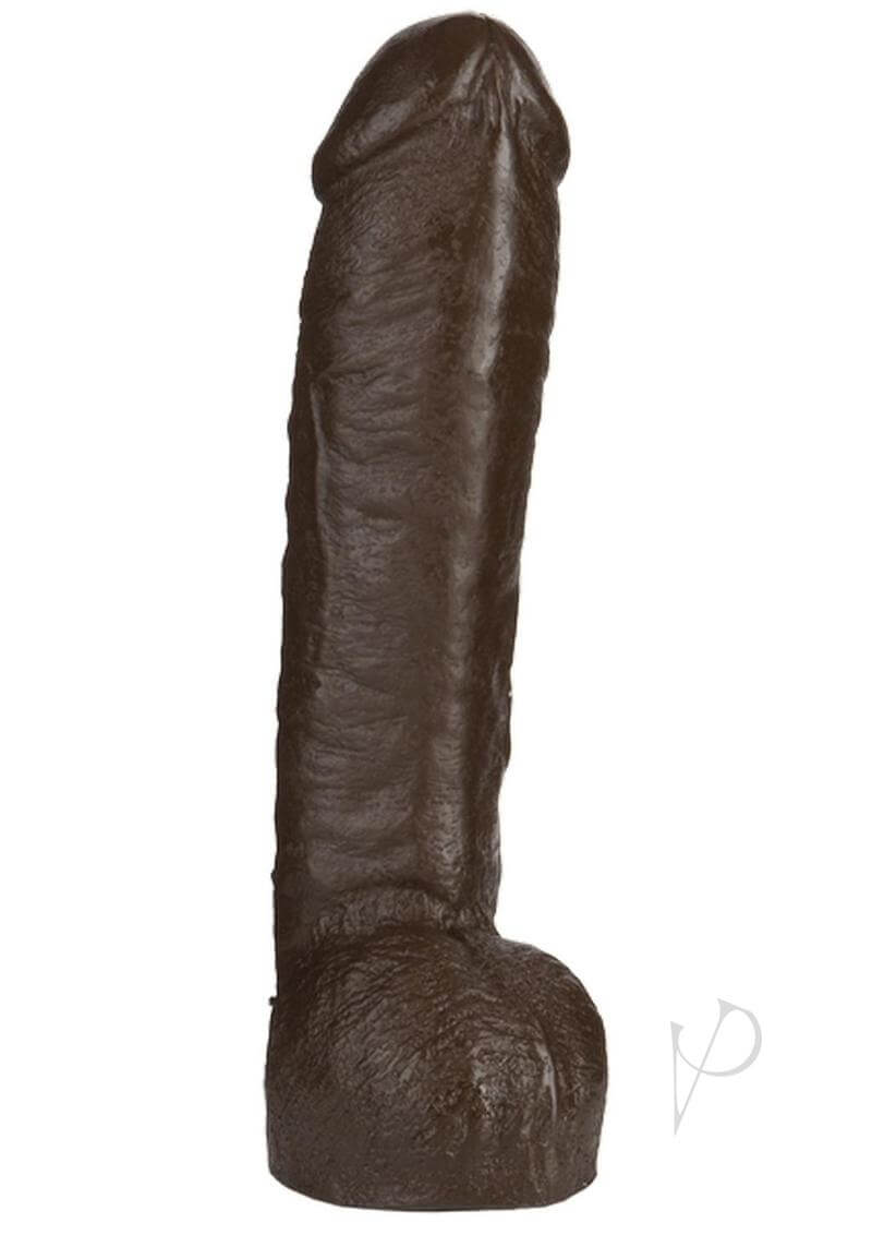 Realistic 12.5 inch black dildo with detailed design from Doc Johnson's Vac U Lock collection