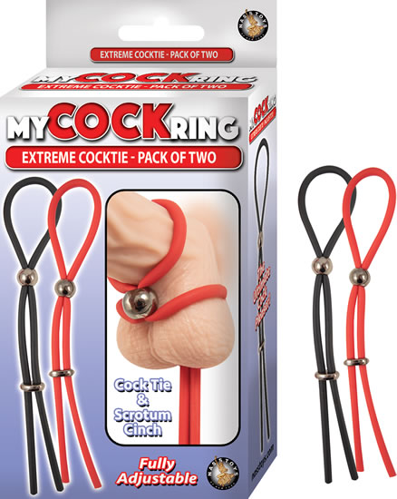 Nasstoys My Cockring Extreme Cocktie 2 Pack Black and Red at $12.99
