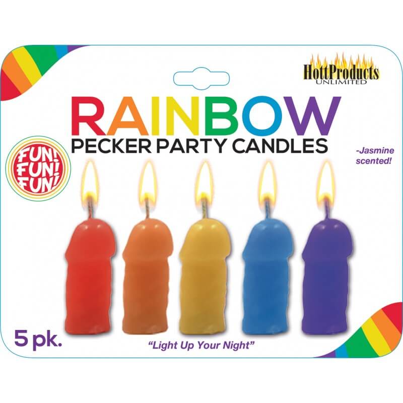 HOTT Products RAINBOW PECKER PARTY CANDLES 5PK at $4.99