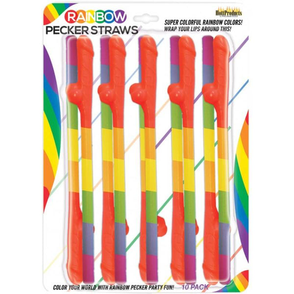 HOTT Products RAINBOW PECKER STRAWS 10PK at $5.99