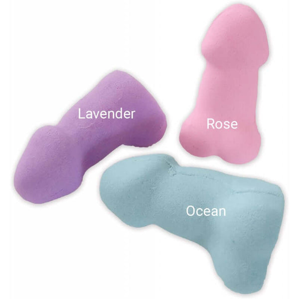 HOTT Products PECKER BATH BOMB 3PK SCENTED LAVENDER ROSE & OCEAN at $15.99