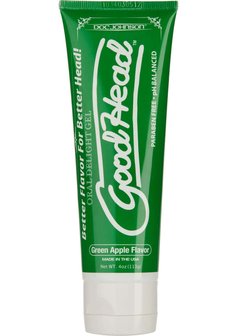 GoodHead Green Apple Oral Delight Gel 4oz Tube - Paraben-Free, pH-Balanced Enhancer for Oral Pleasure