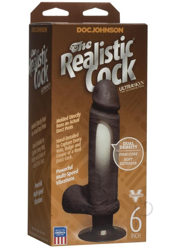 The Vibro Realistic Cock 6 Black-0
