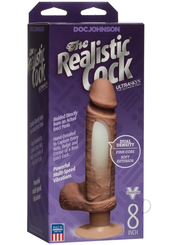 Realistic Cock 8 Brown Vibrating-0