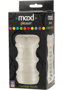 Doc Johnson Mood Pleaser Massage Beads Frost masturbator in packaging for solo or partnered pleasure with four distinct textures.