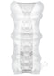 Doc Johnson Mood Pleaser Massage Beads Frost Masturbator with soft, stretchy material and distinct internal textures.