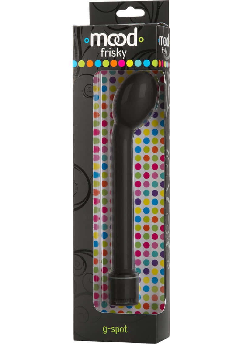 Mood Frisky Black G-Spot Waterproof Multi-Speed Vibrator with Oversized Head in Packaging