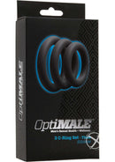 OptiMALE 3 C-Ring Set Thick Slate, Silicone Cock Rings for Enhanced Pleasure in Packaging