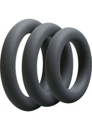 OptiMALE 3 C-Ring Thick Set Slate - Silicone Cock Rings in grey for enhanced pleasure and increased girth and size.