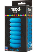 Mood Thrill Blue - Triple-Texture ULTRASKYN Stroker in packaging showing its versatile design and stimulating pleasure tunnel
