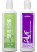 Proloonging and Plump for Men Kit - delay cream and enhancement cream bottles to enhance pleasure and performance.